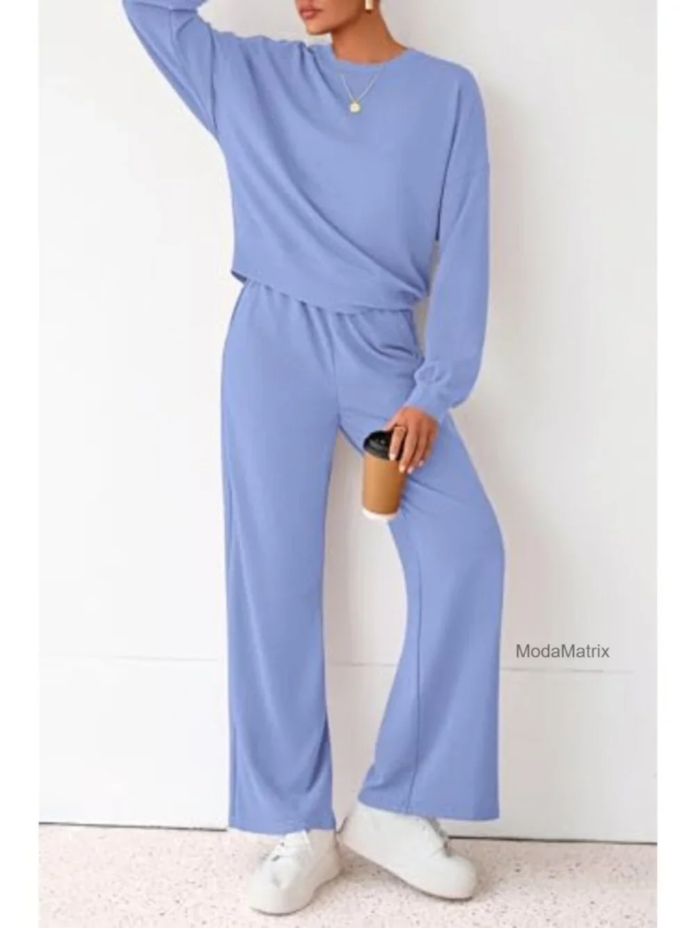 Women's 2 Piece Lounge Set Cotton Polyester Oversized Crewneck Sweatshirt &
